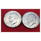 2-1972 D Eisenhower Dollars