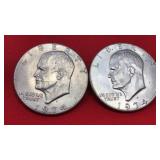 2-1974D Eisenhower Dollars
