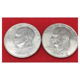 2 1972 D Eisenhower Dollars