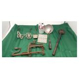 Vintage Apple peeler, ladle, and more