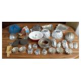 Table full of holiday molds