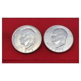 2 1971 D Eisenhower Dollars