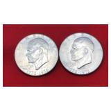 2 Bicentennial D Eisenhower Dollars