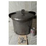Vintage aluminum Presto cooker/canner with booklet
