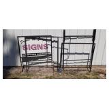 5 various size metal sign frames