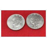 2 1971 D Eisenhower Dollars