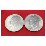 2 Bicentennial Eisenhower Dollars