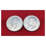 2 Bicentennial D Eisenhower Dollars