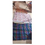 Comforter and blankets.