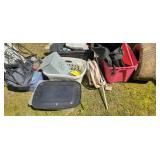 Totes full of miscellaneous, tire, porcelain