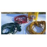 4 Extension Cords, w plastic storage