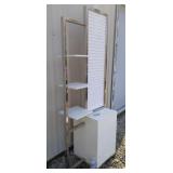 Display shelves with pegboard