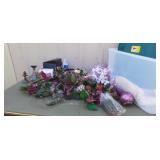 Christmas decor and a tote with a lid