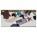 Tote full of knickknacks,  camera flash, blow