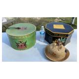 Vintage Hat Boxes, w Straw Hat