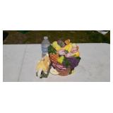 Cookie jar and kettle,  inside lip of kettle