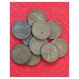 10 Wheat Pennies
