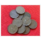 10 Wheat Pennies