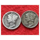 1926&1942 Mercury Silver Dimes