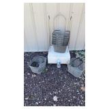 Portable Display with wire mesh baskets