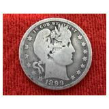 1899 Barber Silver Quarter