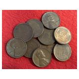 10 Wheat Pennies