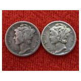 1925 & 1944-D Mercury Silver Dimes