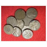 10 wheat Pennies