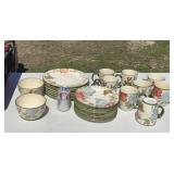 Pfaltzgraff Dishes Butterfly Botanical w tote