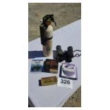 Fishing String, 7x35 Binoculars, Jitterbug Lure