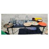 Tote Full Of Glassware & Dishes