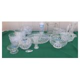 Cut glass including salad bowls, condiment