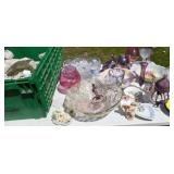 Tote full of glassware