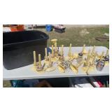 Plastic Christmas Candles w tote and glasses