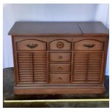 Zenith console record player with AM/FM radio,