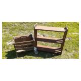 Vintage wooden shelf and magazine holder