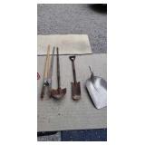 Post hole digger, shovels