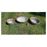 Old aluminum washbasins