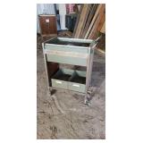 Metal shop card on rollers