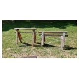 2 sets of wood saw horses