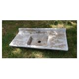 Old porcelain and steel frame