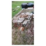 Stack of landscaping interlocking Bricks.