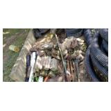 Concrete landscaping edging and Brick.