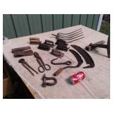 SAW VISE:CONCRETE TOOLS:HAY FORK:PRIMITIVE TOOLS