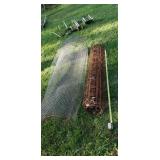 Chicken wire and concrete wire.