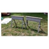 Folding metal saw horses
