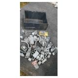 Tote full of electrical supplies