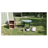 Fireplace screen metal shelving plastic table 5