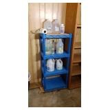 Plastic shelf with contents