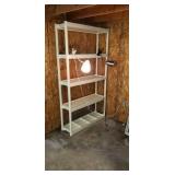Plastic shelving unit with lamps